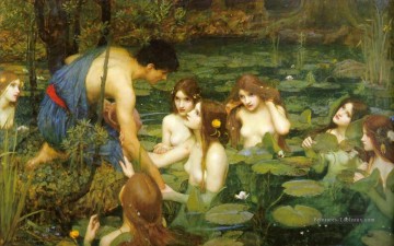 Hylas et les nymphes femme grecque John William Waterhouse Peinture à l'huile